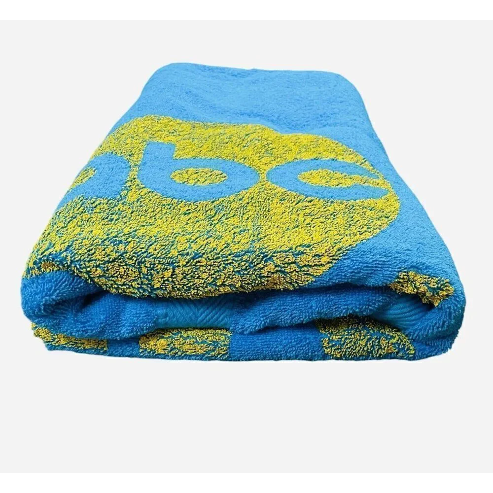 RARE Good Morning America Blue Cotton Beach Towel 60 x 35 ABC Logo Terry Town